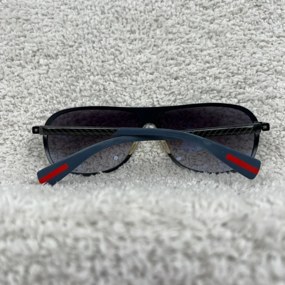 Prada Linea Rossa PS54IS Black Aviator Sport Sunglasses Grey Lens w/‎ Case Italy